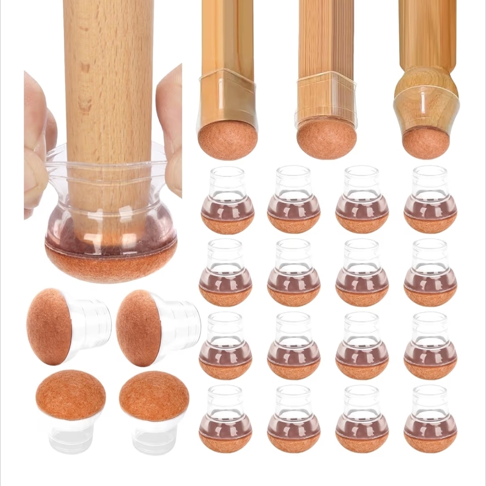 Furniture Leg Protectors with Brown Pads